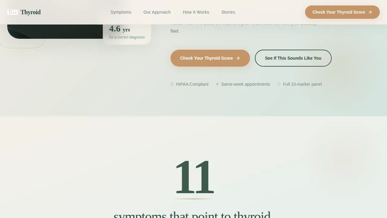 Advanced Thyroid Disorder Care Reviews & Social Proof Website Template