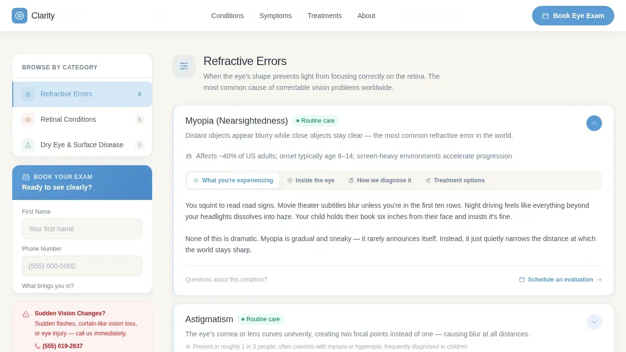 Trusted Eye Care Landing Page Template