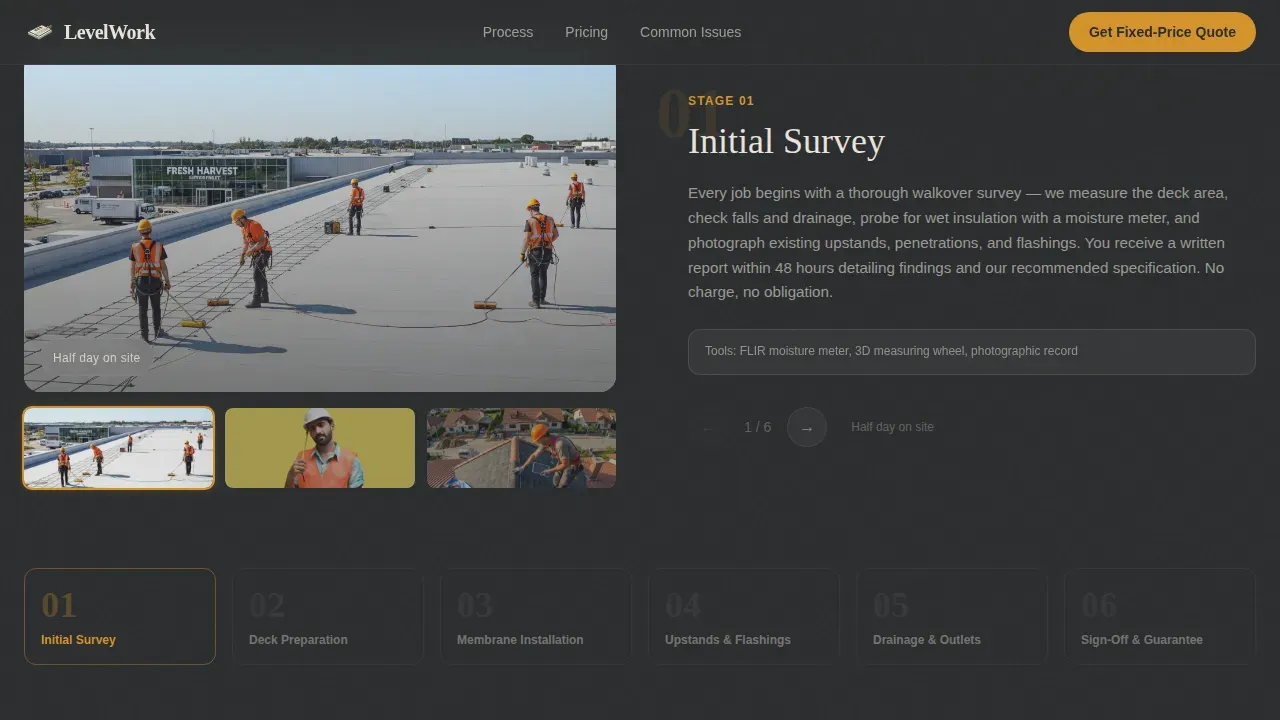 Flat Roof & Membrane Installation Website Template