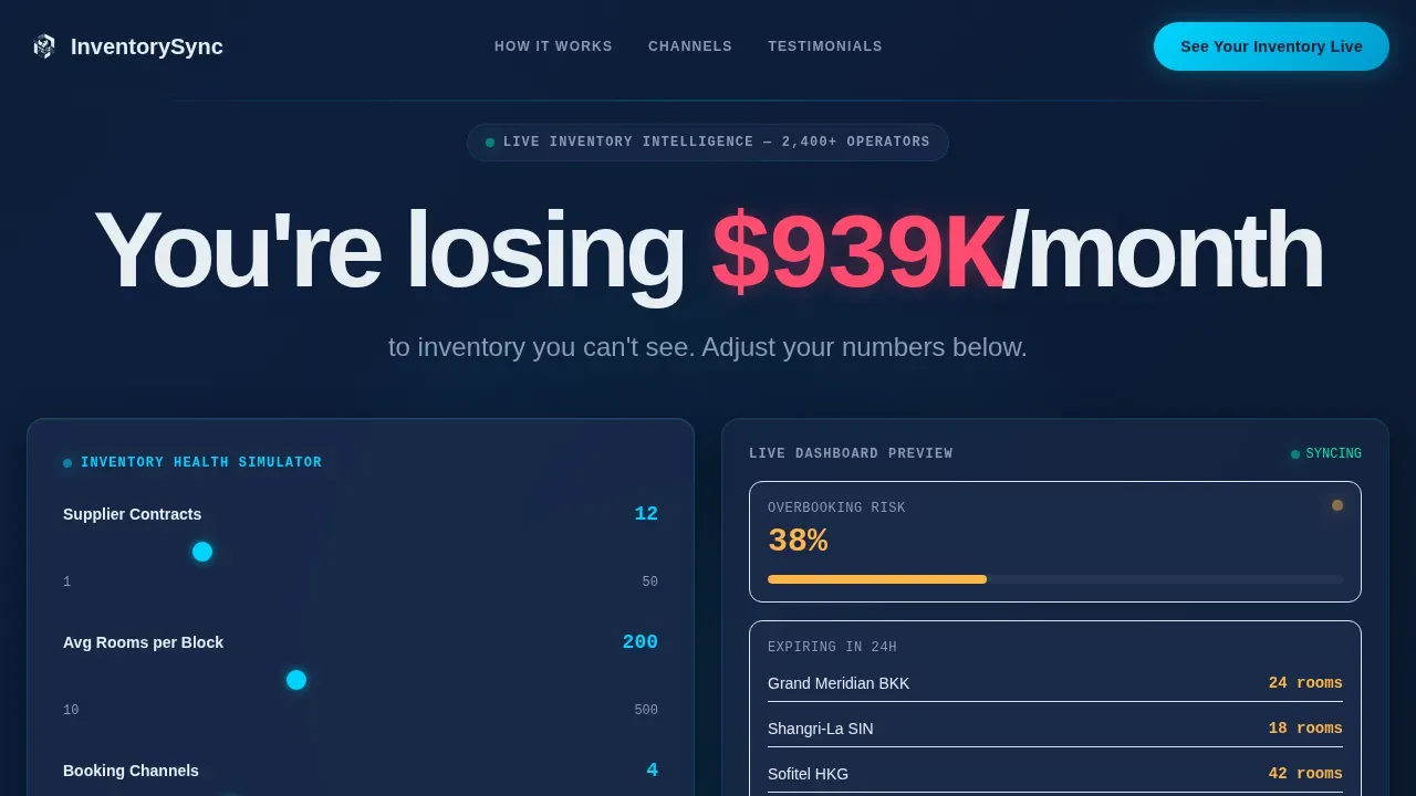 Live Accommodation Management Landing Page Template