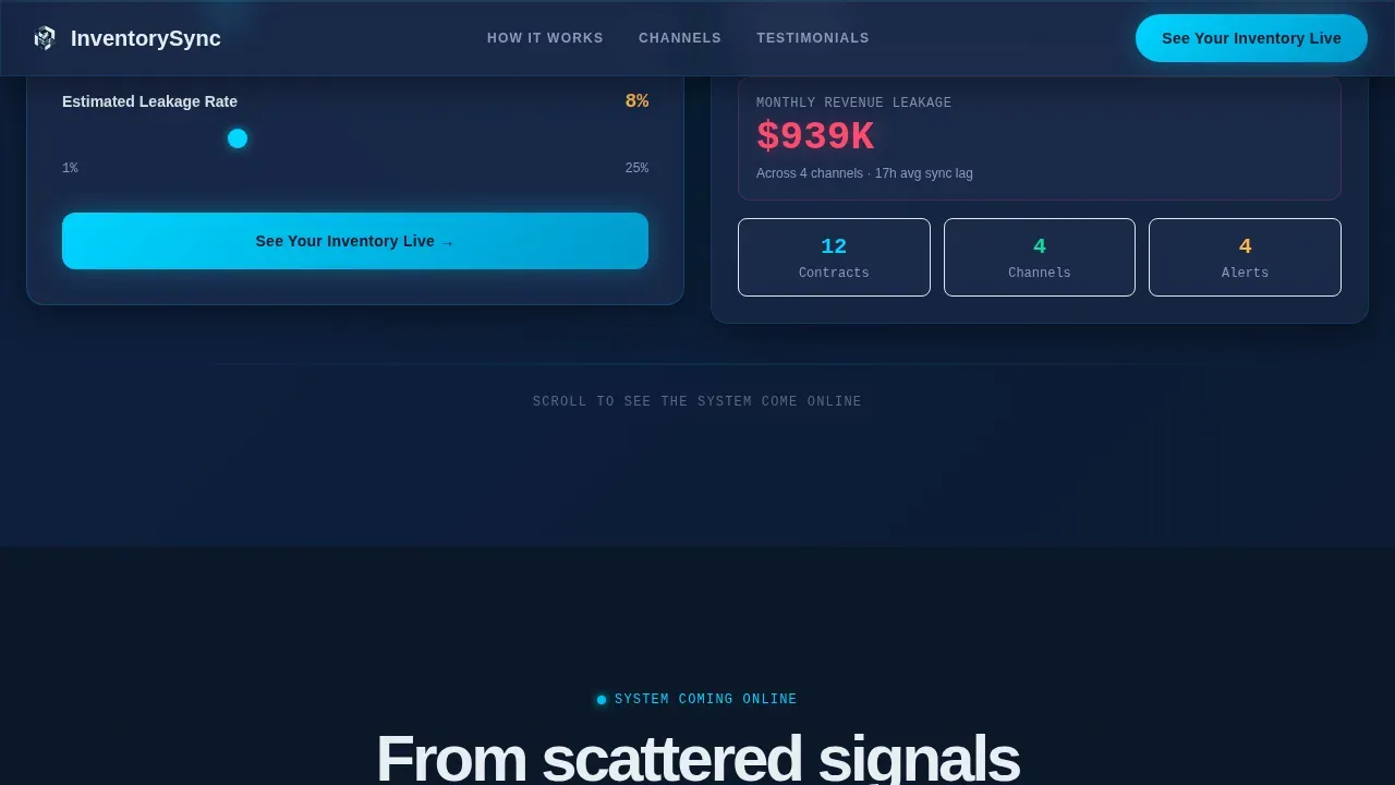Live Accommodation Management Landing Page Template
