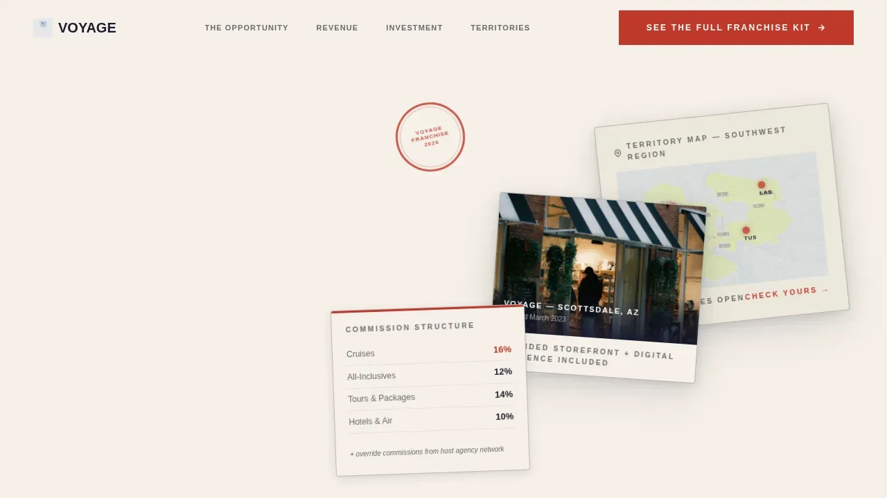 Bold Travel Franchise Investing Landing Page Template