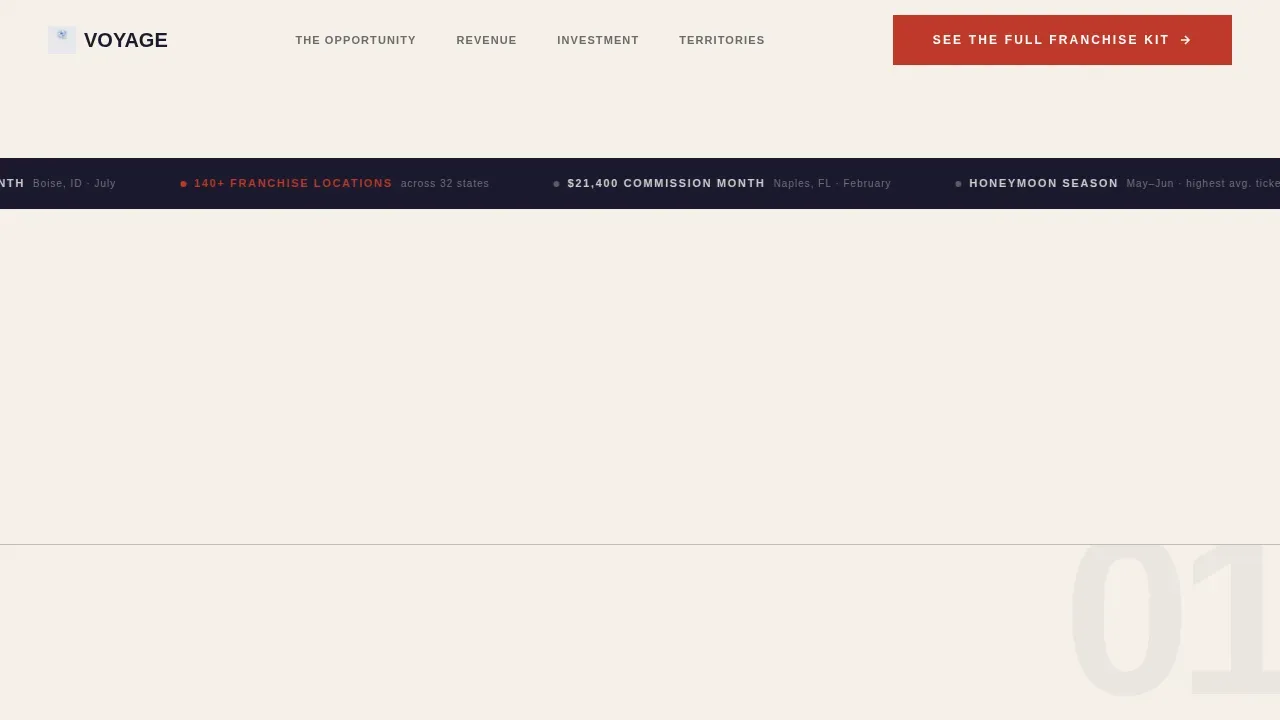 Bold Travel Franchise Investing Landing Page Template