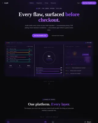 Advanced Hospitality Software Professional Website Template