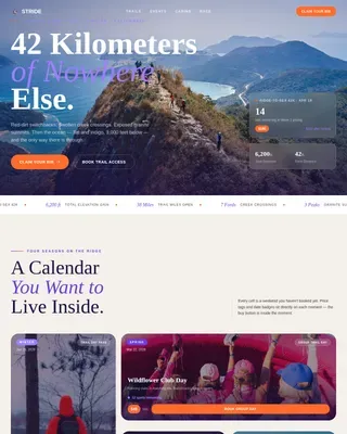 Adventure Terrain Marathon Running Landing Page Template
