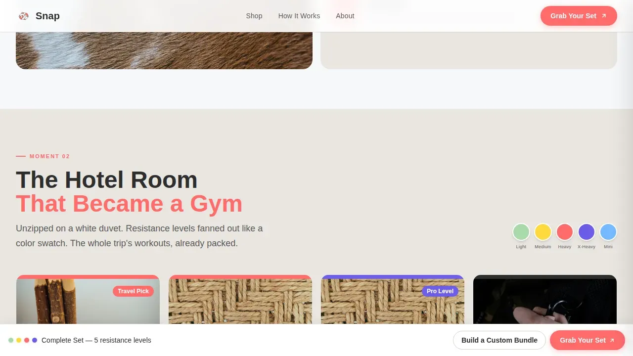 Geometric Resistance Bands Gallery Landing Page Template
