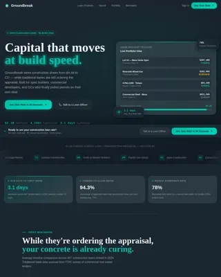 Construction Finance Landing Page Template