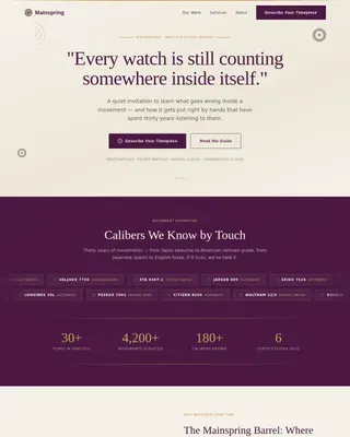 Professional Horological Repair Landing Page Template