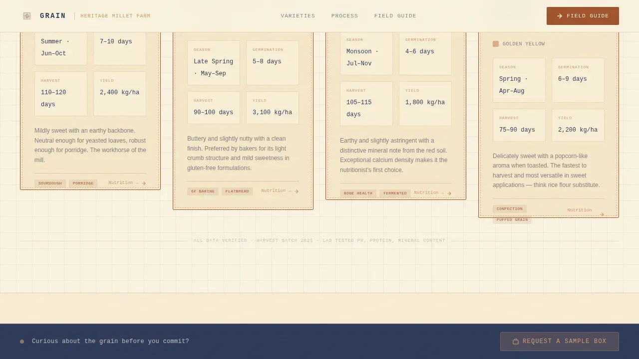 Ancestral Millet Farming Landing Page Template