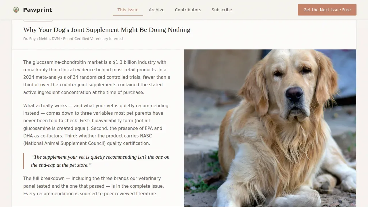 Pet Care Newsletter Landing Page Template