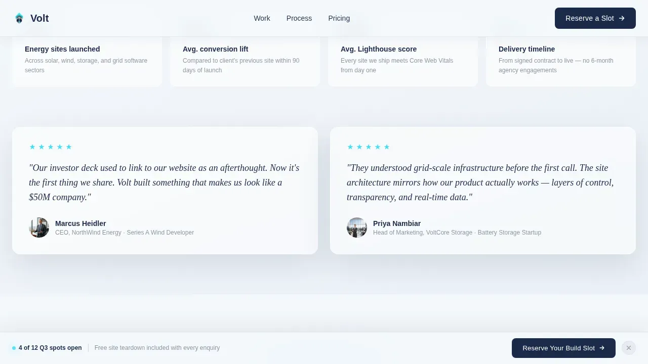 Energy Web Design Agency Landing Page Template