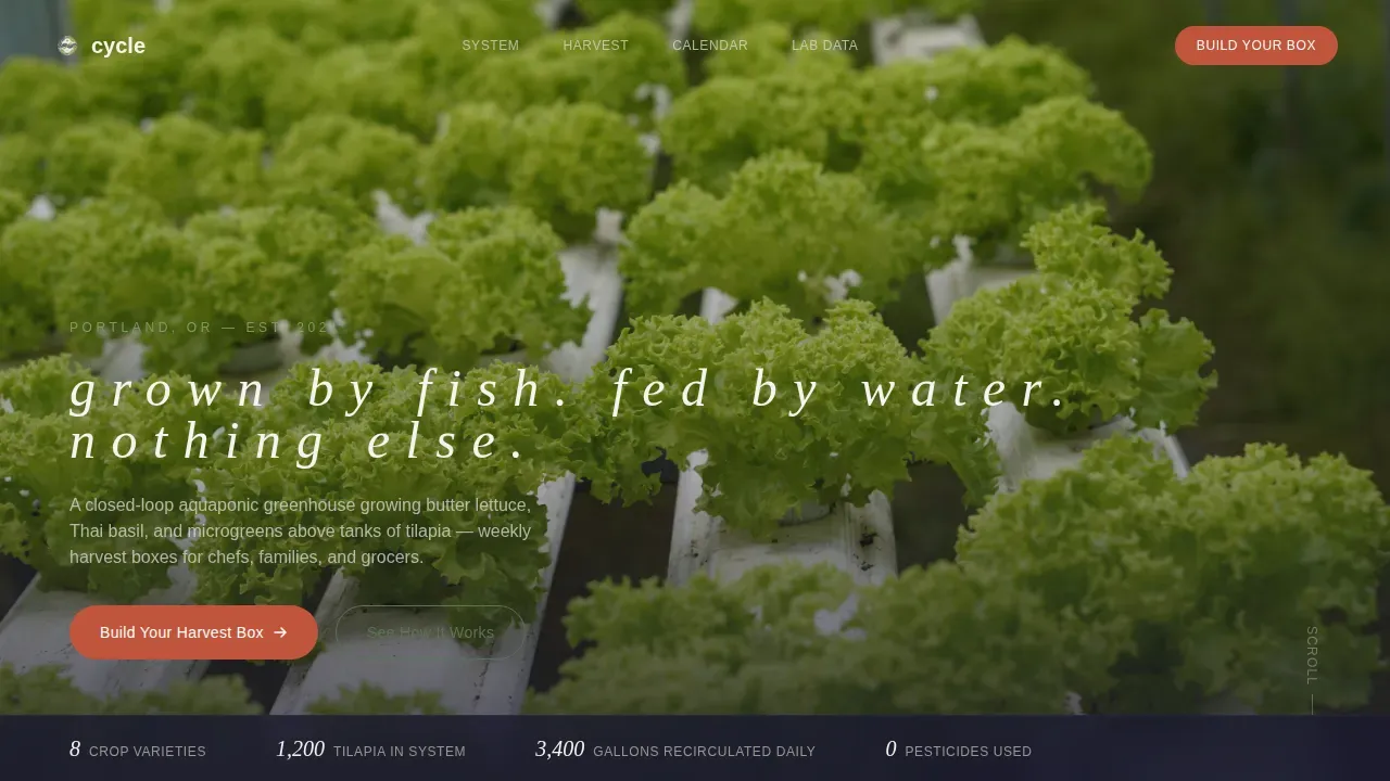 Sustainable Aquaponic Systems Landing Page Template
