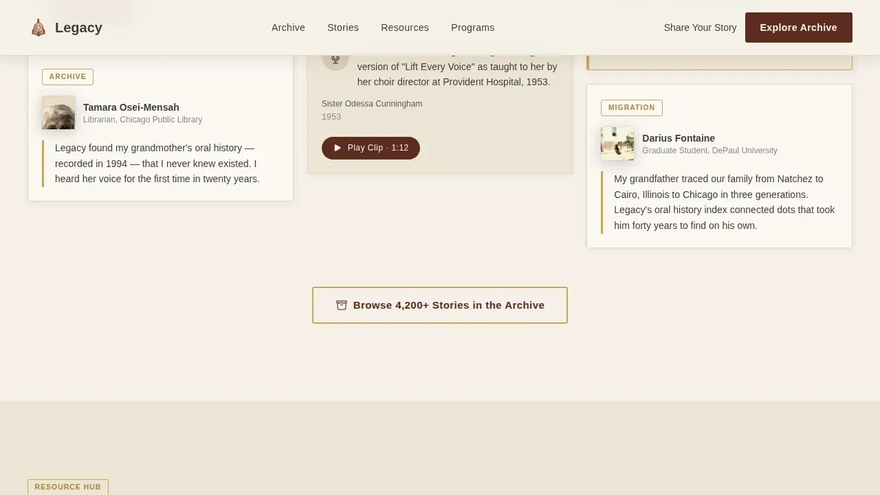 Black Heritage Community Preservation Landing Page