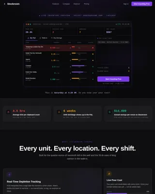 Real-Time Inventory Management Landing Page Template