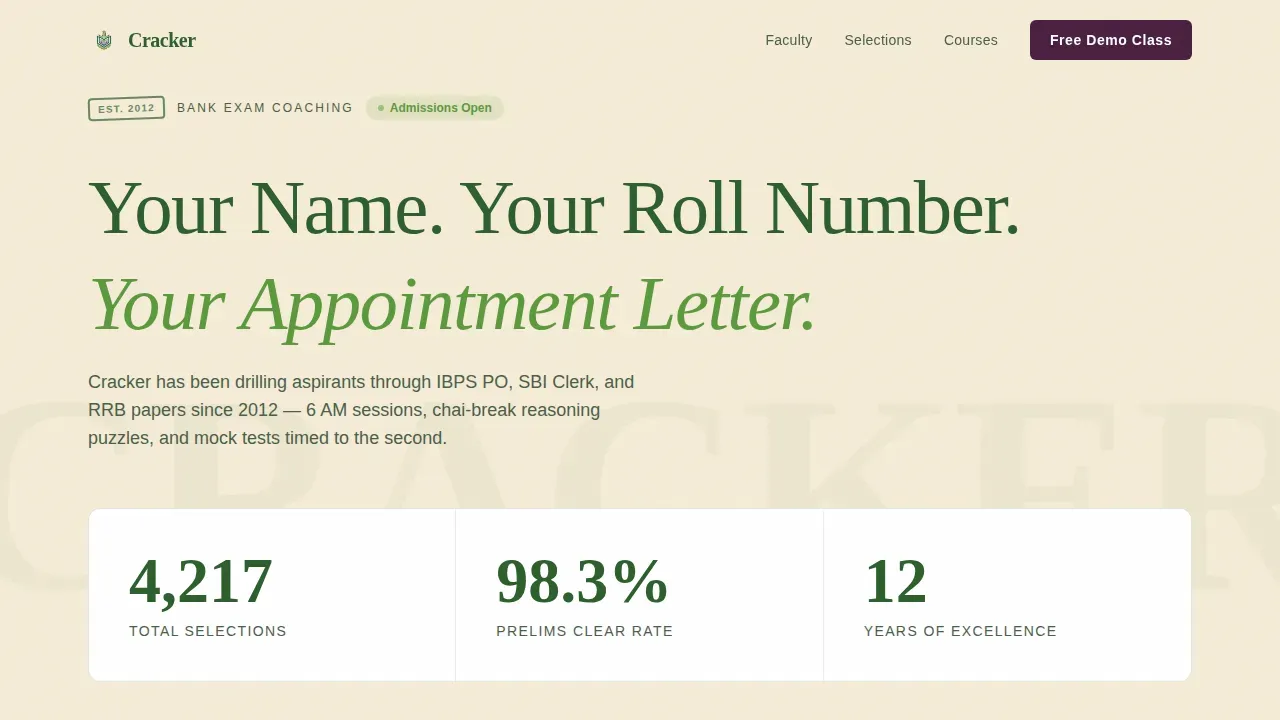 Tested Banking Exam Preparation Landing Page Template