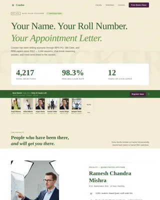Tested Banking Exam Preparation Landing Page Template