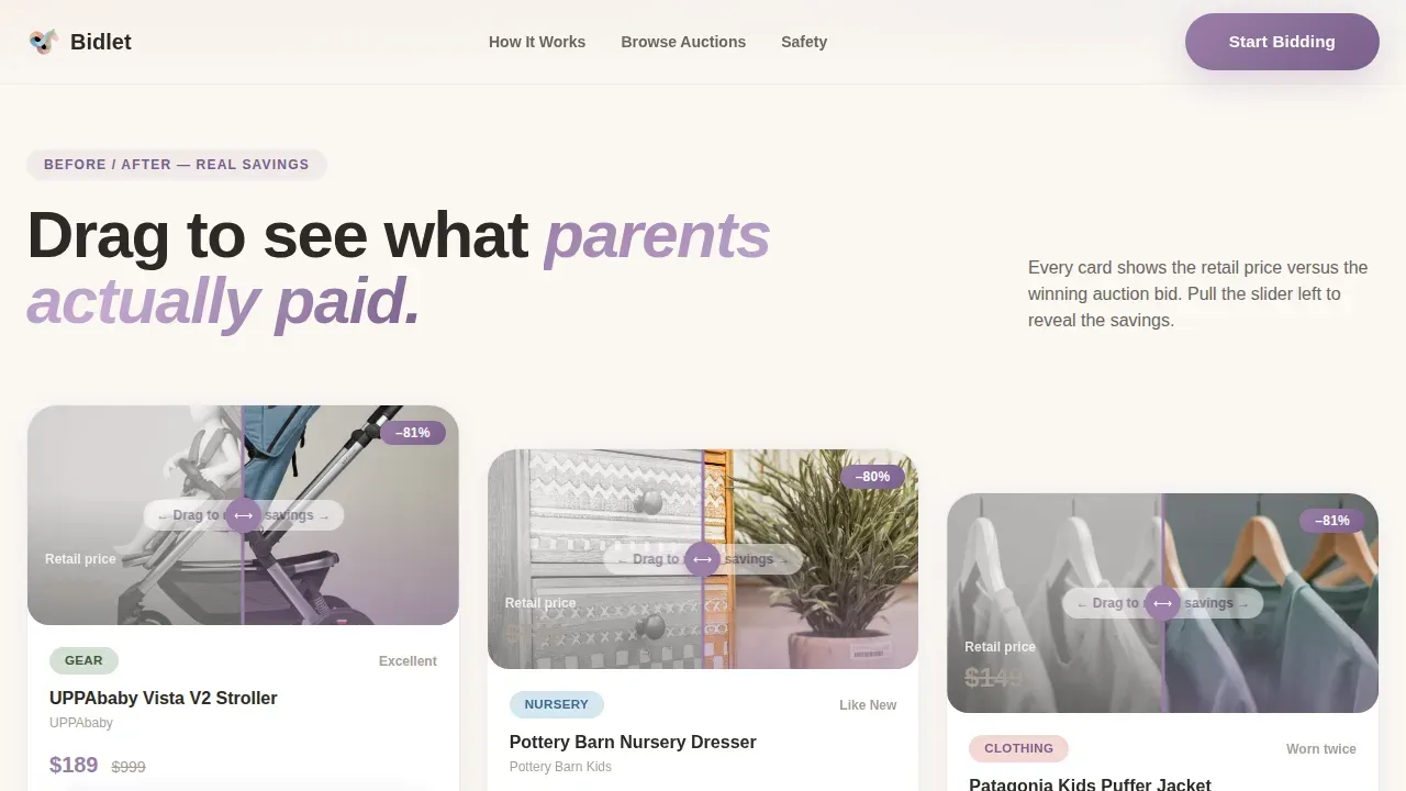 Baby & Kids E-Commerce Specialist Pricing Website Template