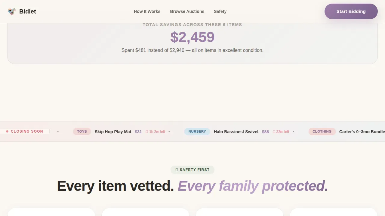 Baby & Kids E-Commerce Specialist Pricing Website Template