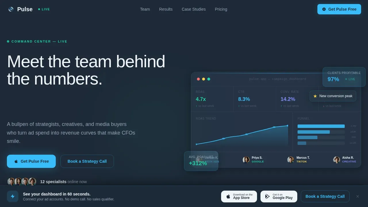 Dynamic Stats-First Marketing Agency Landing Page Template
