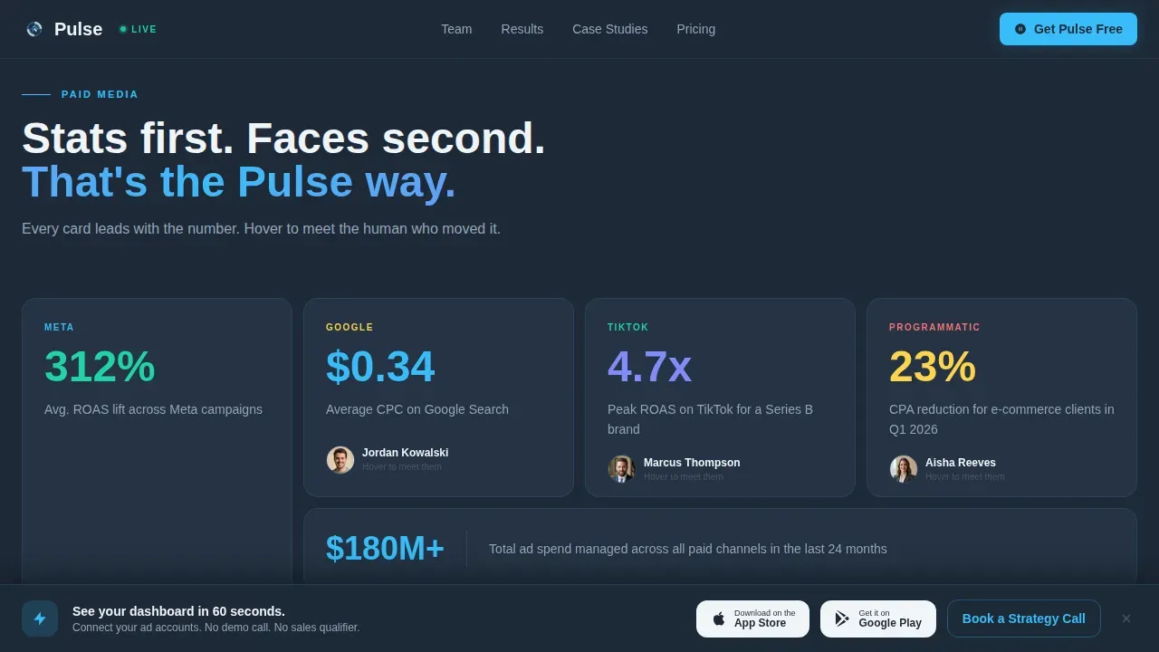 Dynamic Stats-First Marketing Agency Landing Page Template