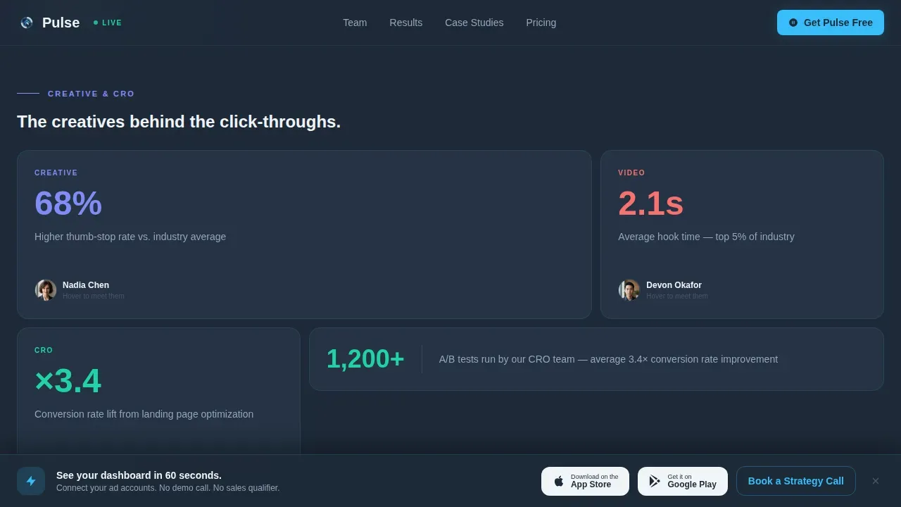 Dynamic Stats-First Marketing Agency Landing Page Template