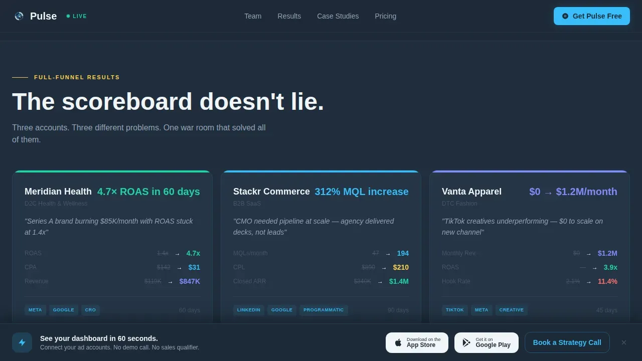 Dynamic Stats-First Marketing Agency Landing Page Template