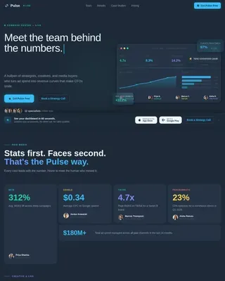 Dynamic Stats-First Marketing Agency Landing Page Template
