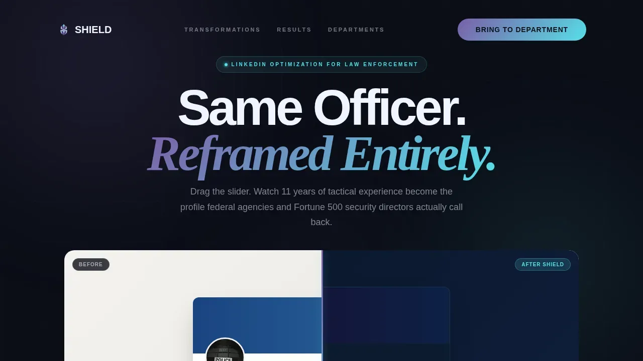 Police Officer LinkedIn Optimization Landing Page Template