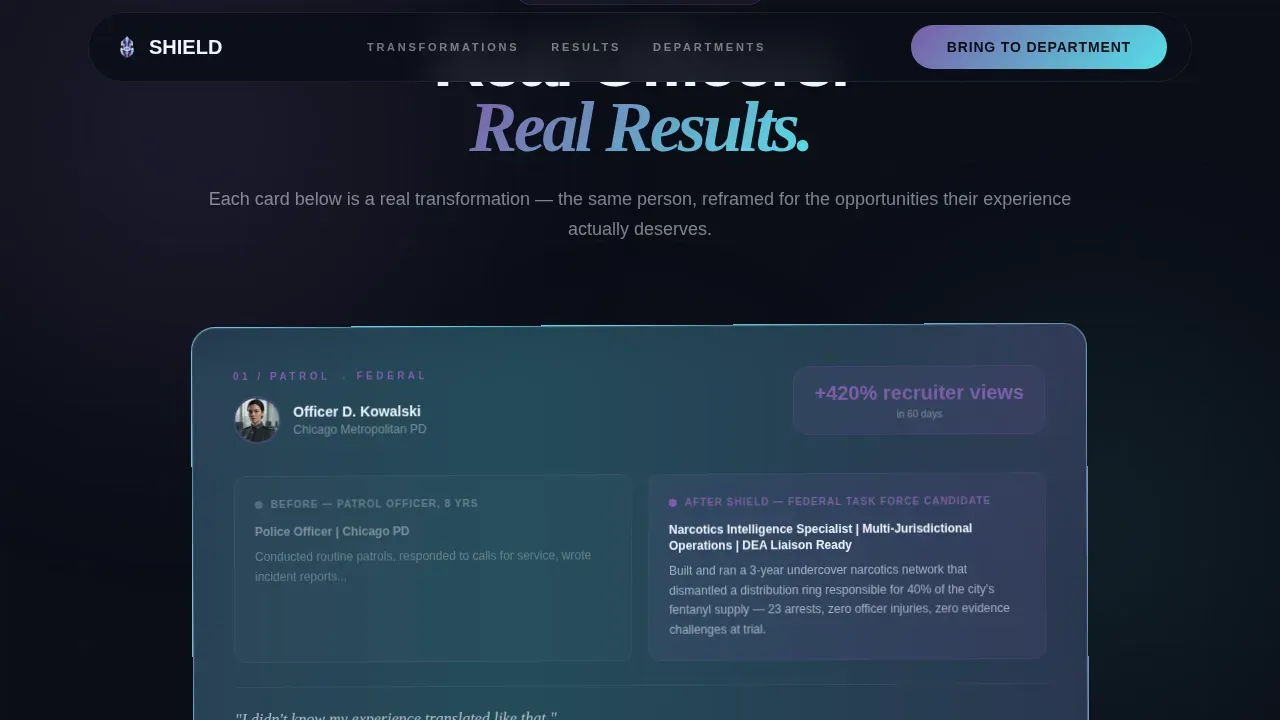 Police Officer LinkedIn Optimization Landing Page Template
