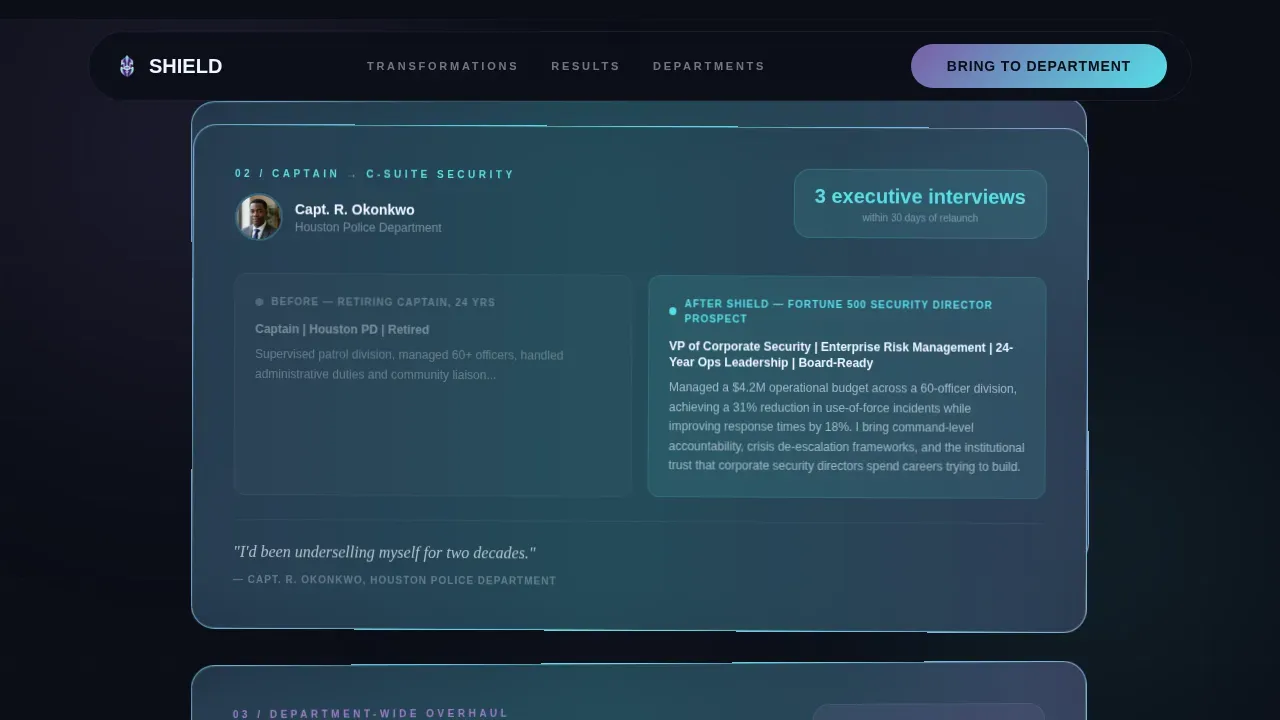 Police Officer LinkedIn Optimization Landing Page Template