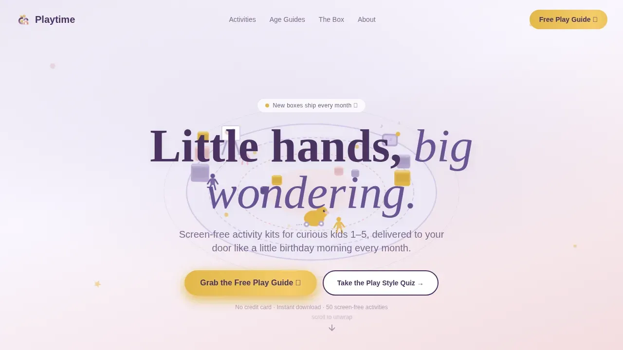 Preschool Toy Landing Page Template for Kids Brands
