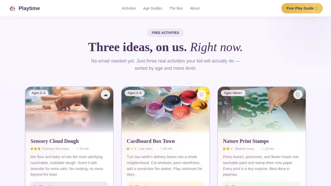 Preschool Toy Landing Page Template for Kids Brands