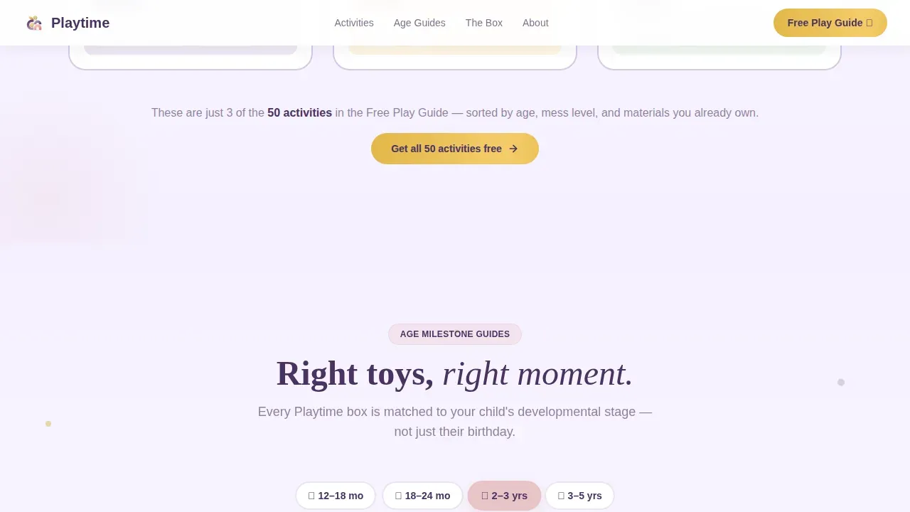 Preschool Toy Landing Page Template for Kids Brands