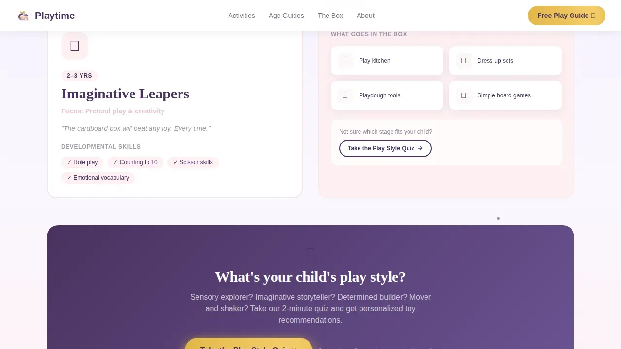 Preschool Toy Landing Page Template for Kids Brands