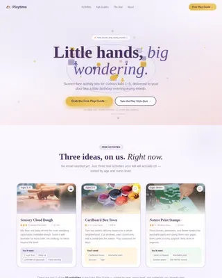 Preschool Toy Landing Page Template for Kids Brands