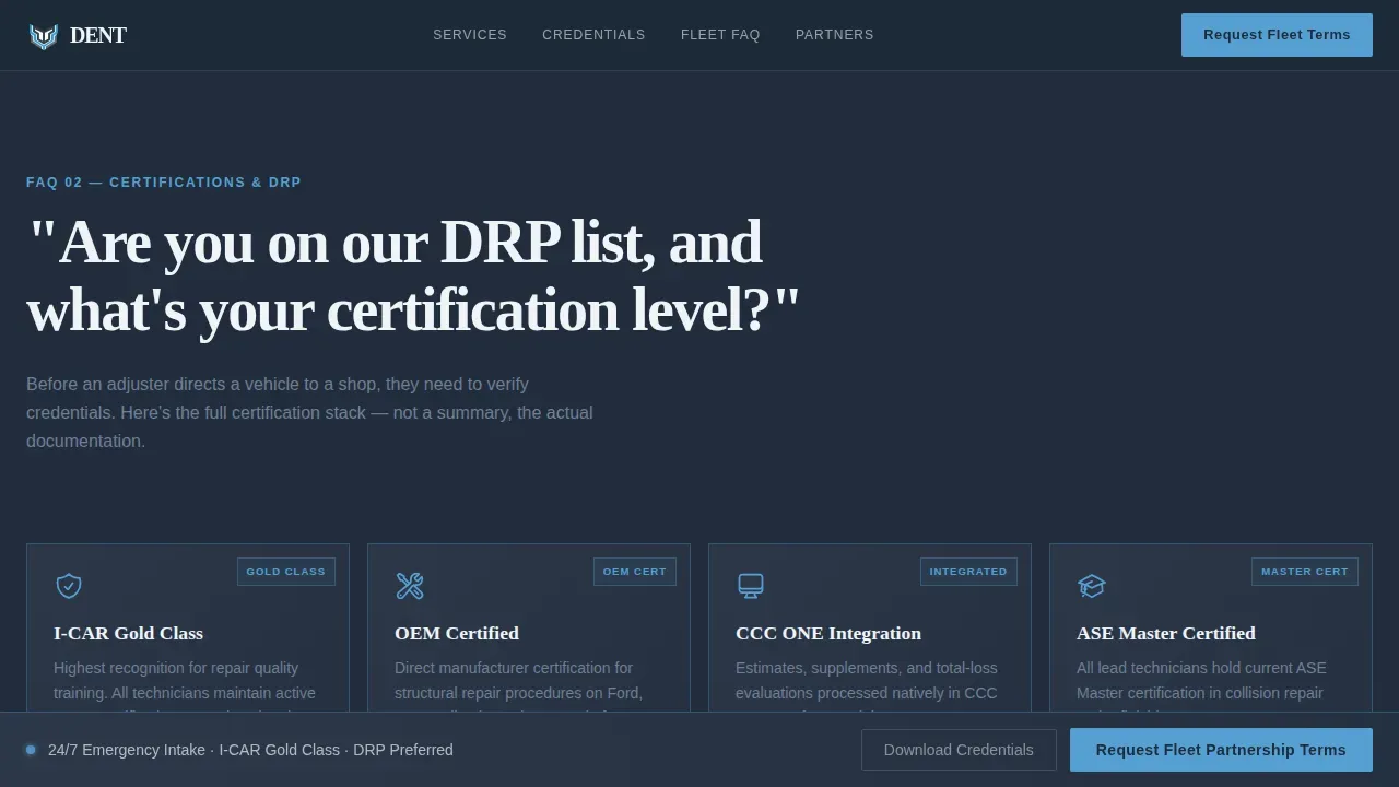 Round-The-Clock Fleet Collision Landing Page Template