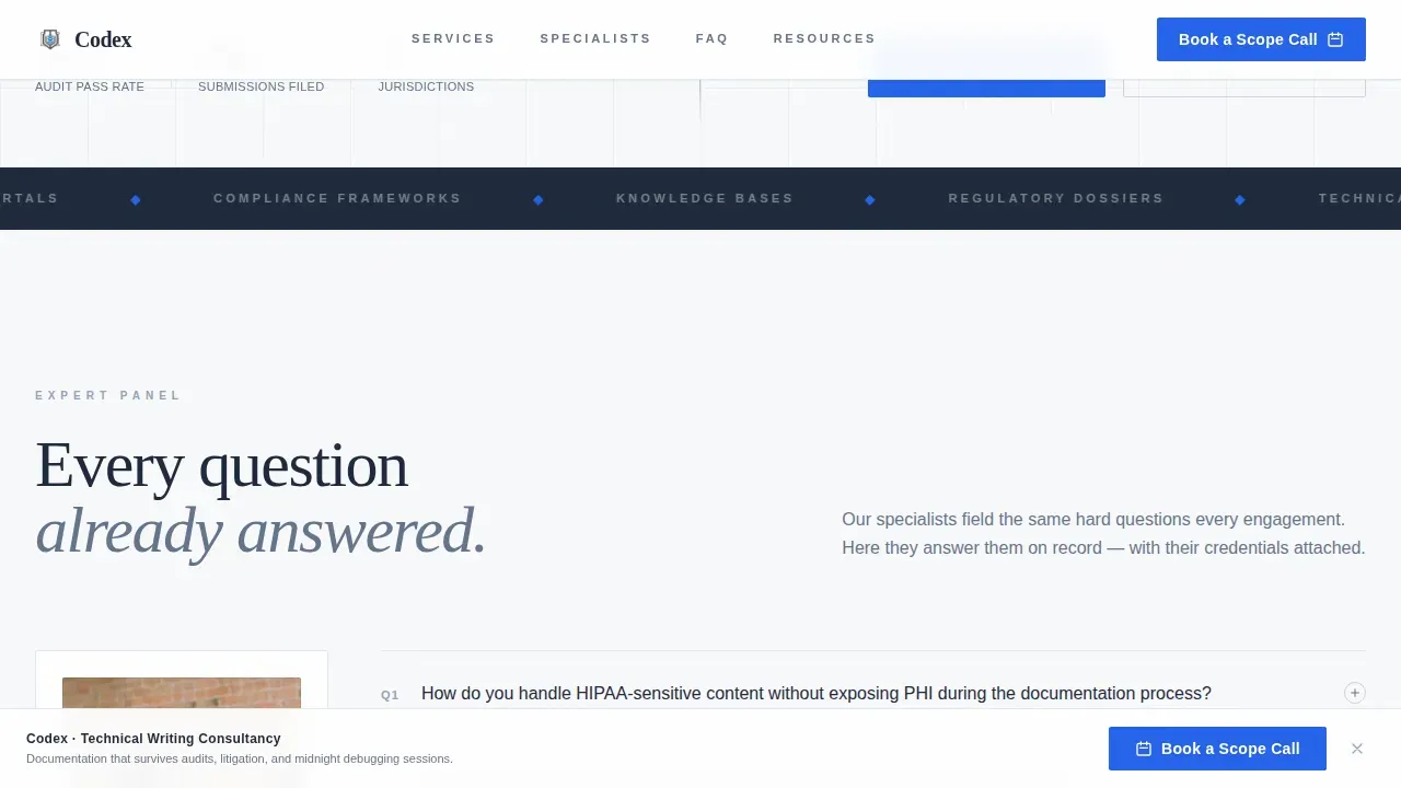 Technical Writer Booking Website Template