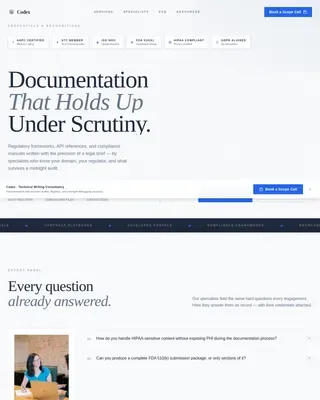 Technical Writer Booking Website Template
