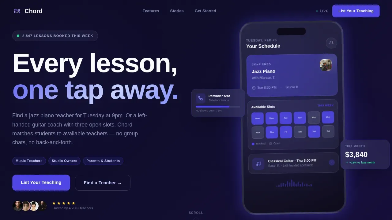 Intelligent Music Tuition Landing Page Template
