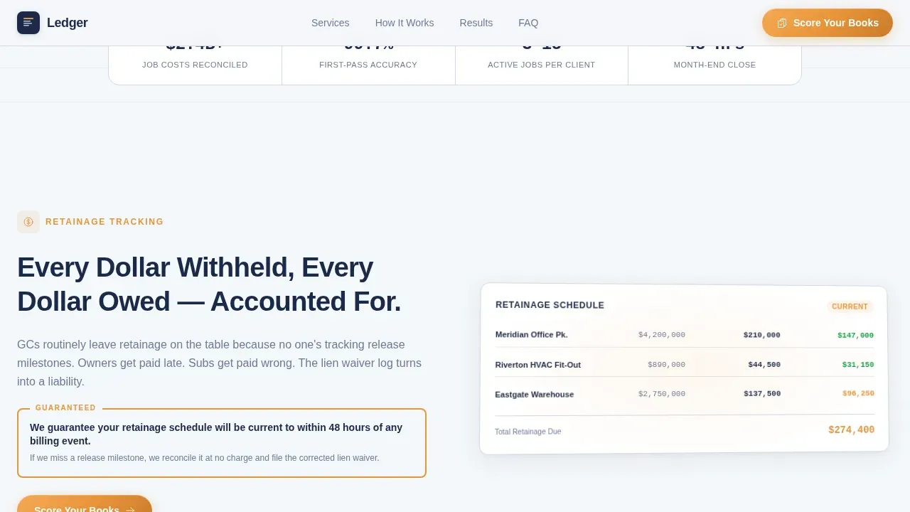 Construction Company Accounting & Job-Cost Website Template