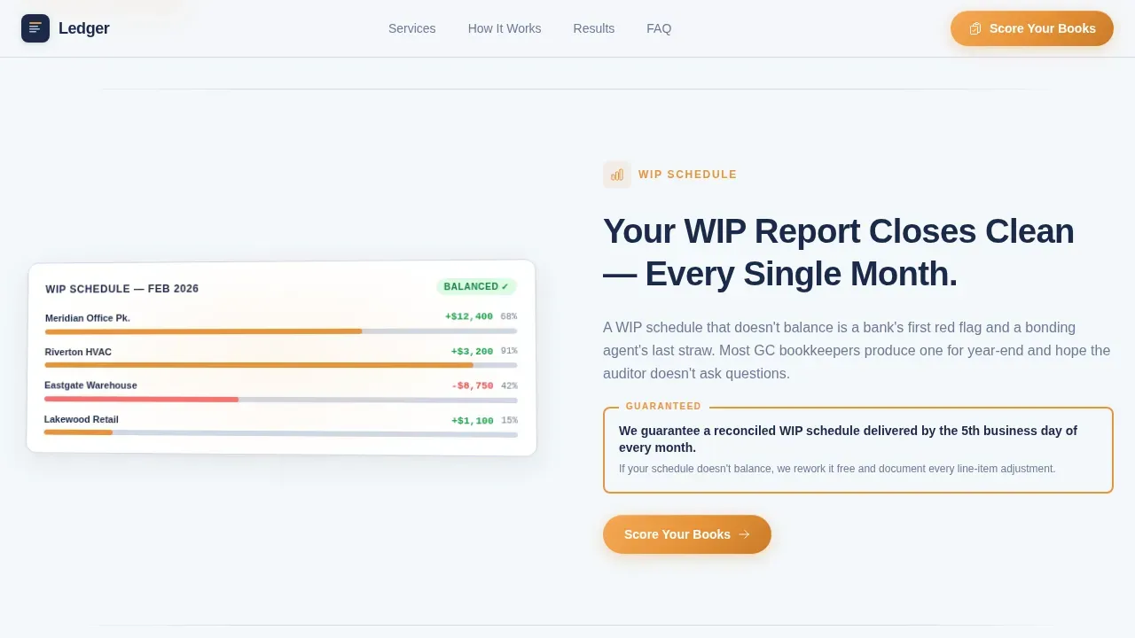 Construction Company Accounting & Job-Cost Website Template