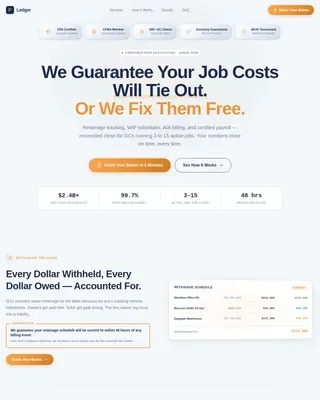 Construction Company Accounting & Job-Cost Website Template