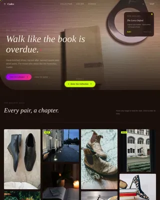 Dark Academia Artisan Shoe Brand Landing Page Template