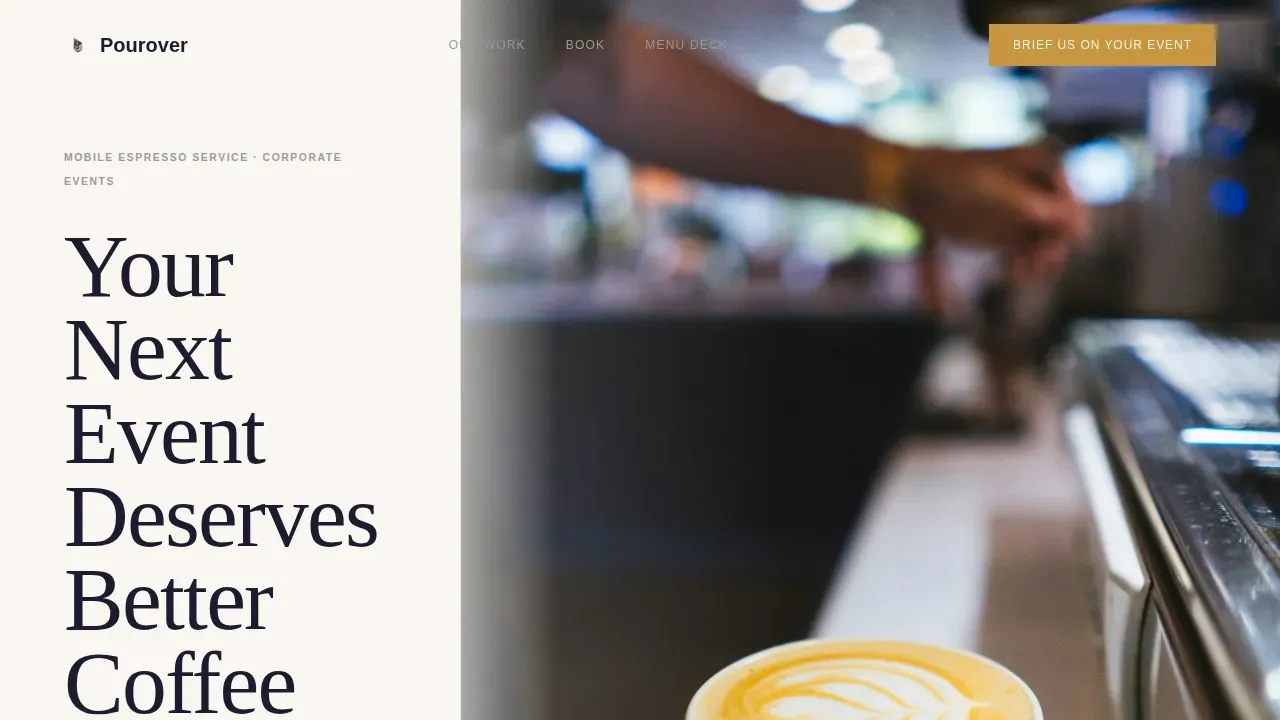 Barista Booking Website Template
