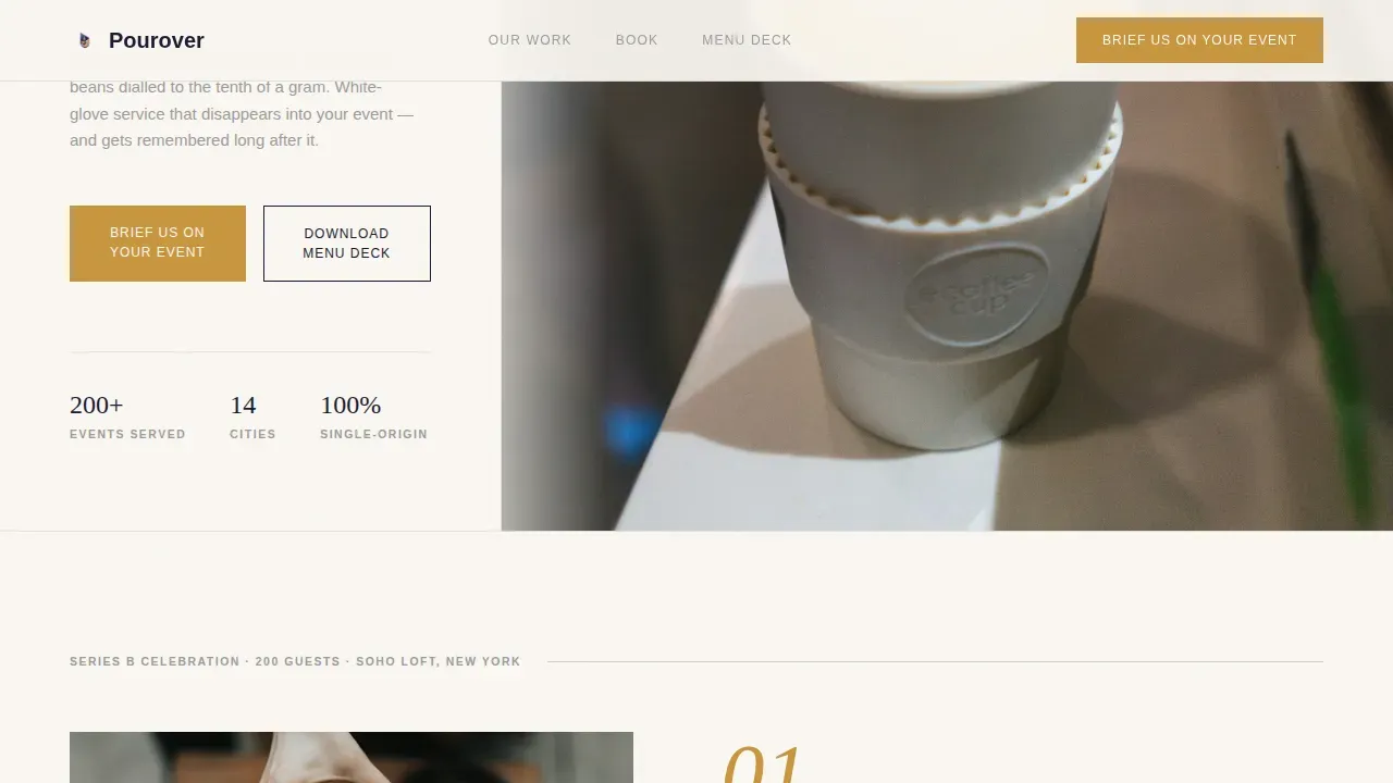 Barista Booking Website Template