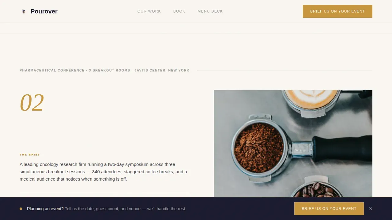 Barista Booking Website Template