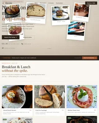 Premium Glucose-Conscious Dining | Free Website Template | Rocket