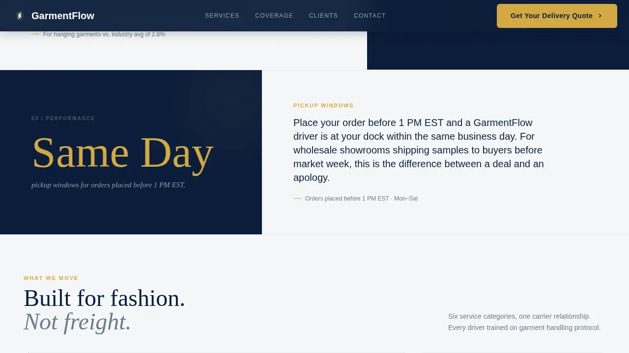 Expert Fashion Logistics | Free Website Template | Rocket
