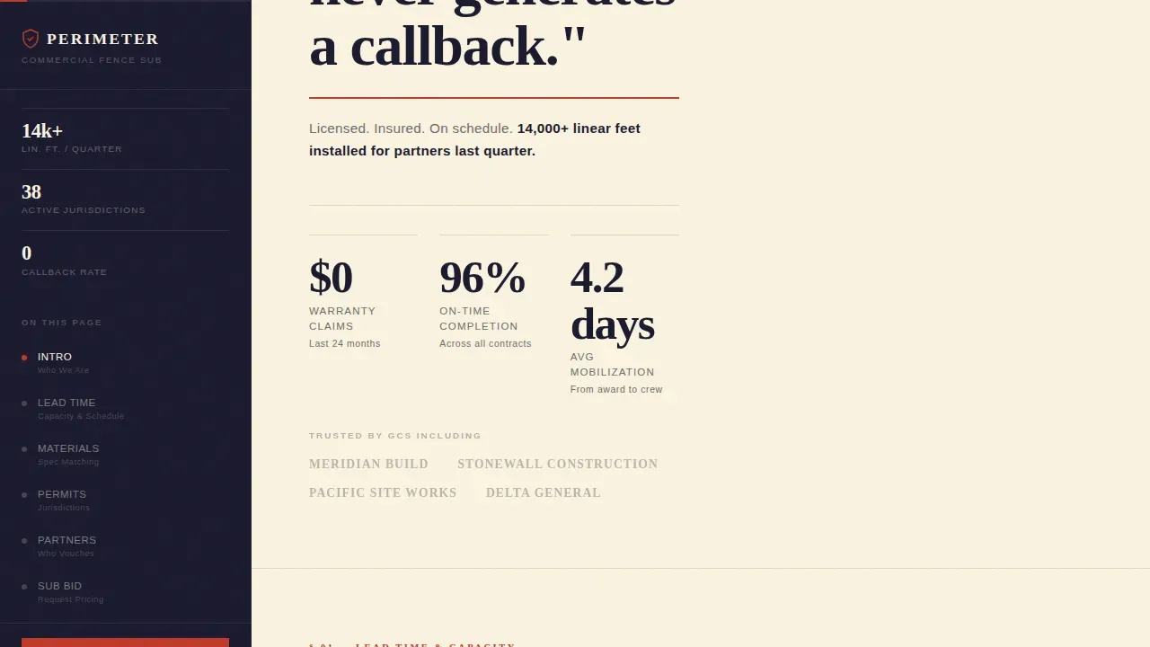 Fence Builder Business Portfolio Website Template