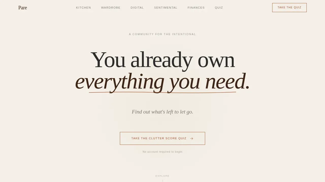 Minimalism & Decluttering Content Professional Website Template